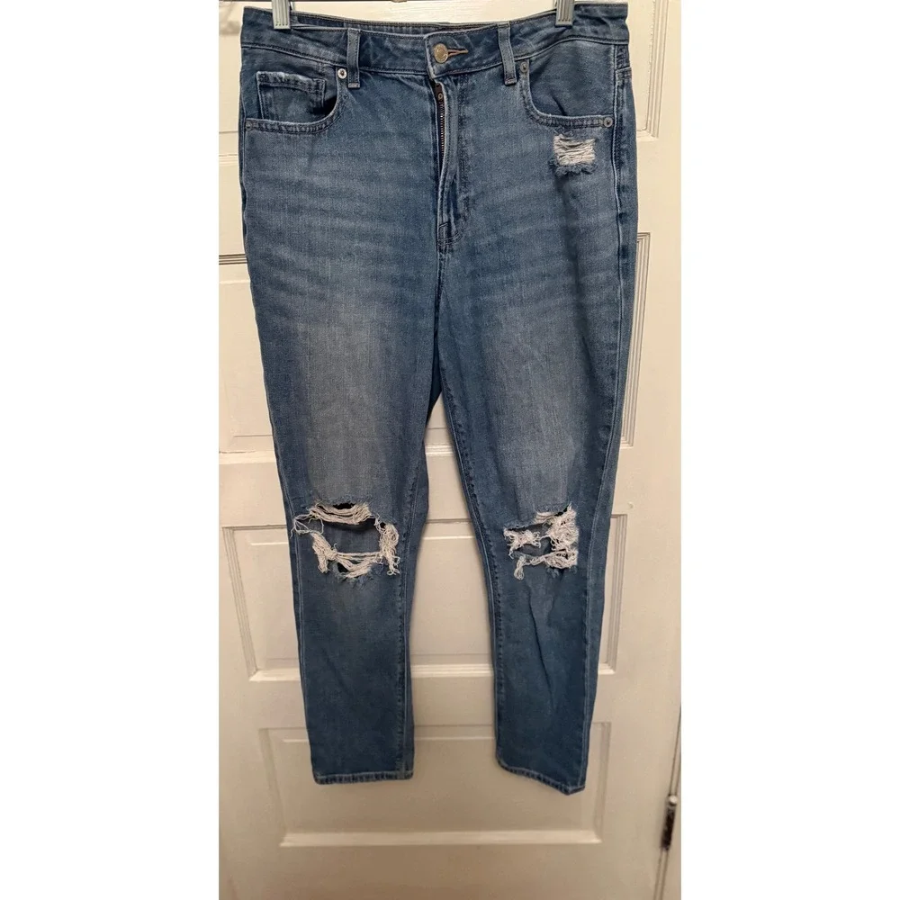American Eagle Outfitters Womens Size 8 Jeans Ripped Medium Wash Comfort Stretch